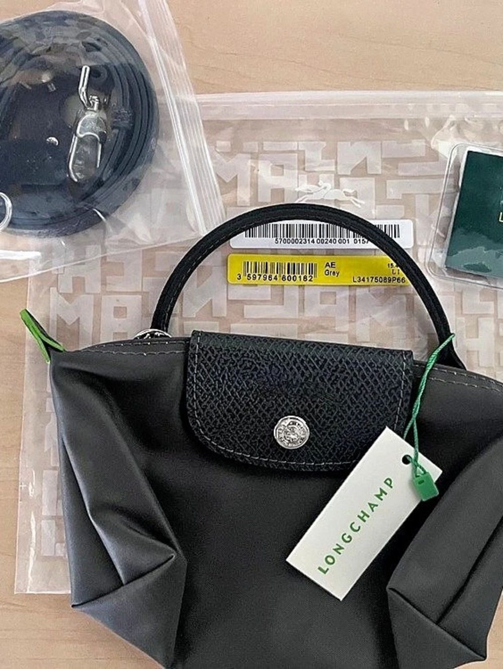 Longchamp Le Pliage Black Tote mini
